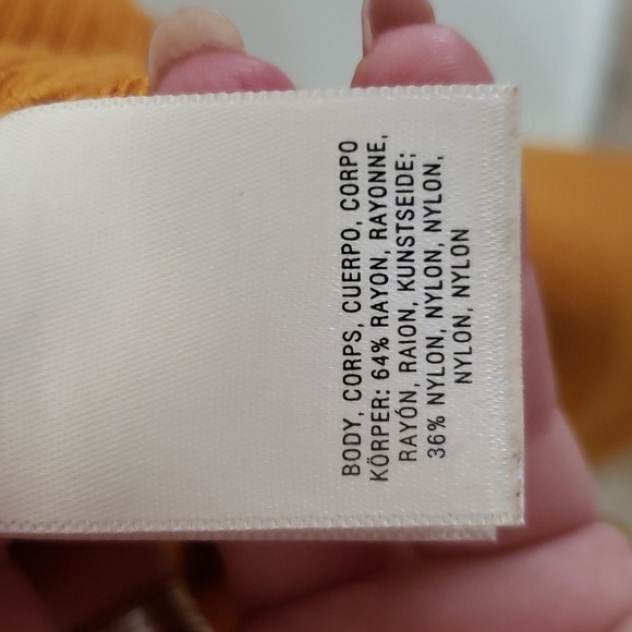 Moth Anthropologie mustard yellow button down ribbed sweater midi maxi dress Med - Picture 10 of 12